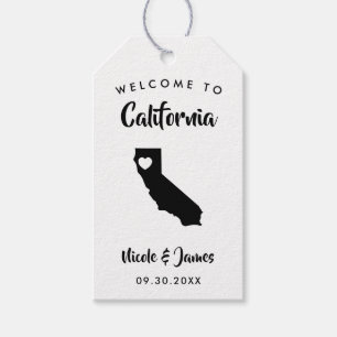 California Bröllop Welcome Bag Märkres Presentetikett