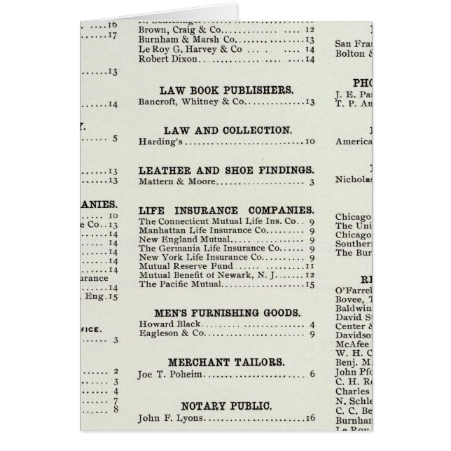California Business Index Page Hälsningskort (Framsidan)