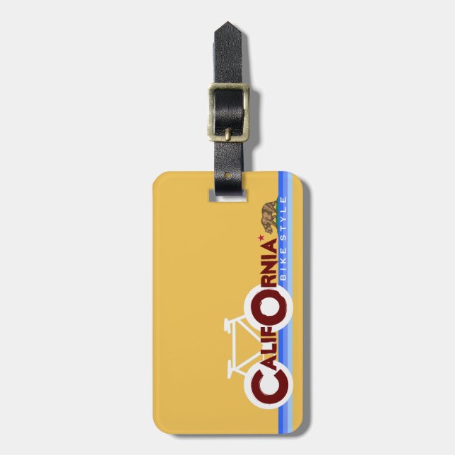California CA biking statlig flagga Bagagebricka (Vertikal Framsida)