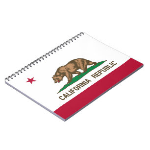 California Cali Republic Bear Flagga, US Stater No Anteckningsbok