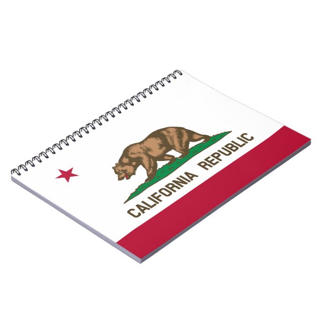 California Cali Republic Bear Flagga, US Stater No Anteckningsbok (Vänstra Sidan)