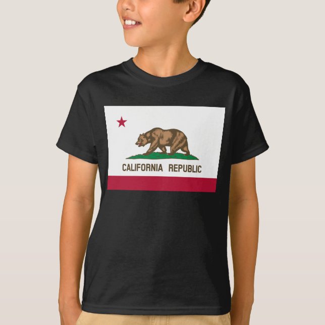 California Cali Republic Bear Flagga, US Stater T- T Shirt (Framsida)