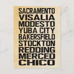 California Central Valley Postcard Vykort