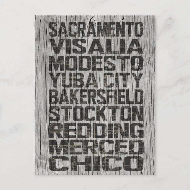 California Central Valley Postcard Vykort (Framsida)