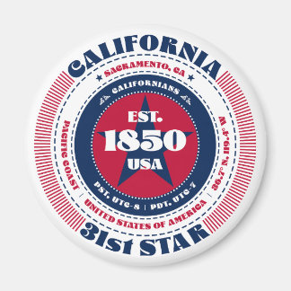 California Circle Typography Souvenir Magnet