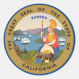 California Classic Round Sticker Runt Klistermärke