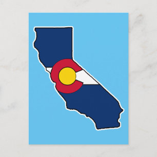 California Colorado flagga vykort