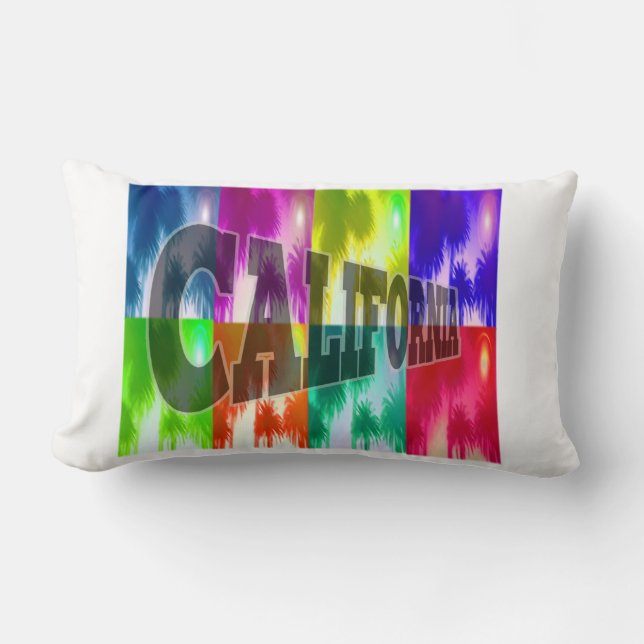 "California" Colorful Handflatan Pillow Lumbarkudde (Framsida)
