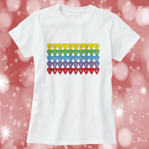 California Colorful Hearts Mönster T Shirt