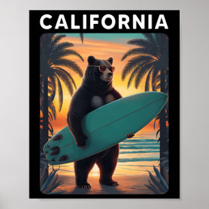 California Cool Republik Björn Surfing Strand Cali Poster