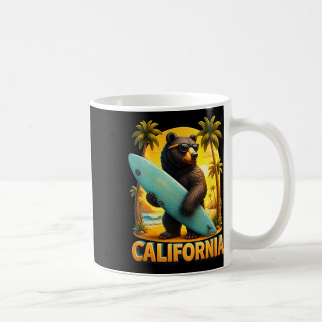 California Cool Republik Sungl Bear Surfing Strand Kaffemugg (Höger)