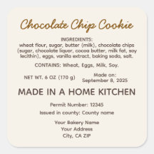 California Cottage Food Law Choklad Chip Cookie