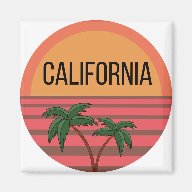 California Cute Design Ideas Mönster Sunset Handfl Magnet (Framsidan)