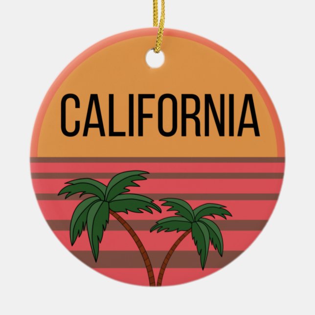 California Design Gift Ideas Sunset Handflatan Julgransprydnad Keramik (Framsidan)