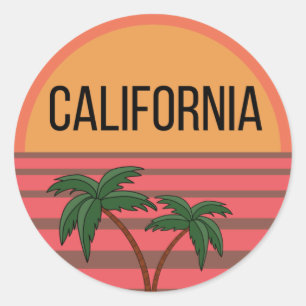 California Design Gift Ideas Sunset Handflatan Runt Klistermärke