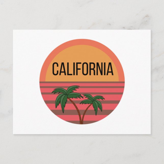 California Design Gift Ideas Sunset Handflatan Vykort (Framsida)