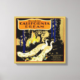 California Dream Brand Orange Crate frukter Etiket Canvastryck