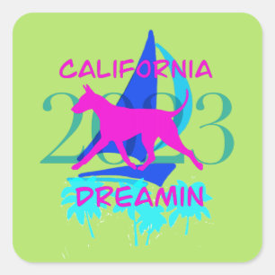 California Dreamin 2023 AHTCA National Shirts Fyrkantigt Klistermärke