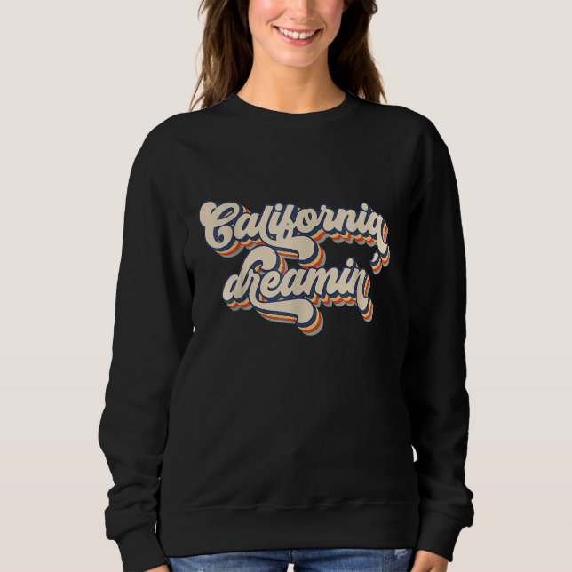 California Dreamin' Retro Sunset Venice Beach Summ T Shirt (Framsida)