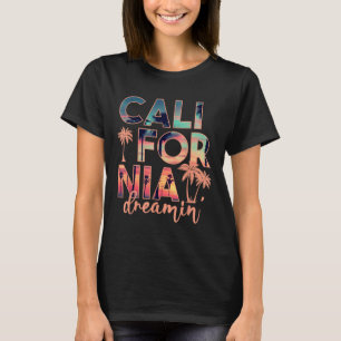 California Dreaming Beach Handflatan Träd Summer V T Shirt