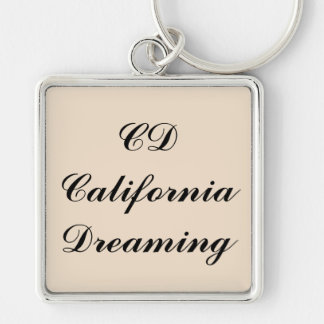 California Dreaming Monogram Fyrkantig Silverfärgad Nyckelring