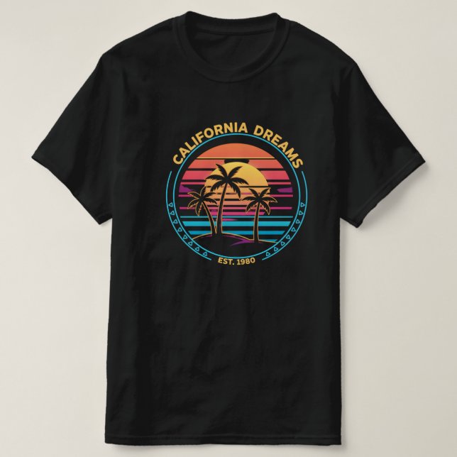 California Dreams 1980 Sunset T Shirt (Design framsida)