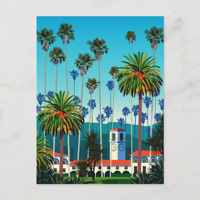 California Drömmar: Stadspark med Palmträd Vykort (Framsida)