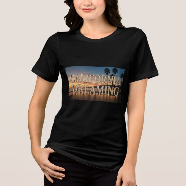 California Drömmer T-Shirt Tri-Blend Tröja (Framsida)