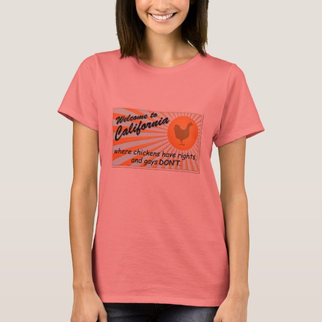 California Equal Högers Dam Ringer T-Shirt (Framsida)