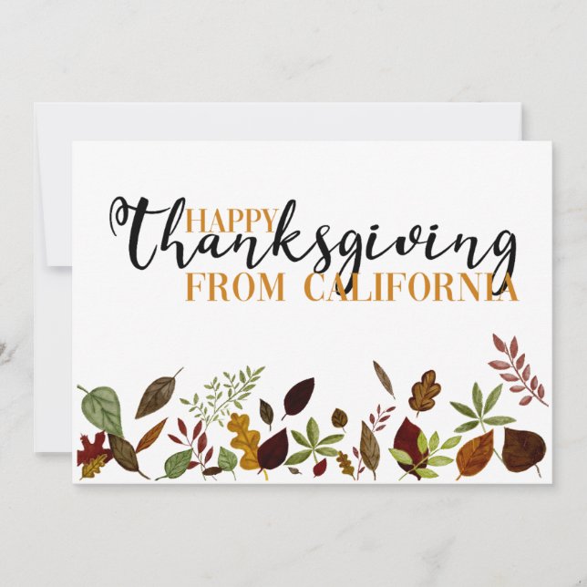 California Fall Foliage Thanksgiving Card Julkort (Framsida)