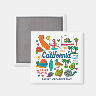 California Familjeresa Minnessak Anpassad Magnet