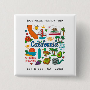 California Familjeresan Anpassade Matchande Knapp
