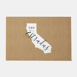 California Family Monogram State Doormat