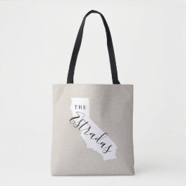 California Family Monogram State Tote Bag Tygkasse