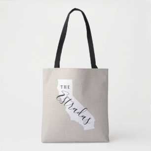 California Family Monogram State Tote Bag Tygkasse