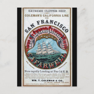 California Farwell Clipper frakt 1900 Vykort