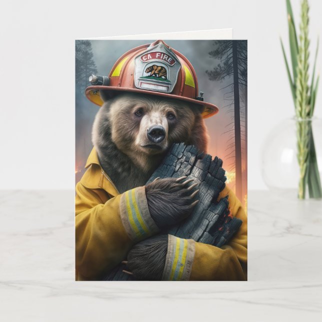 California Firefighter Bear for Tack Kort (Framsida)