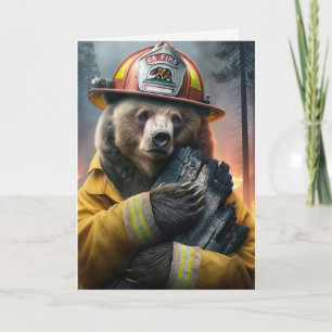 California Firefighter Bear for Tack Kort