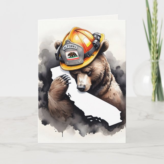 California Firefighter Bear for Tack Kort (Framsida)