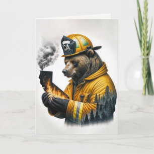 California Firefighter Bear for Tack Kort