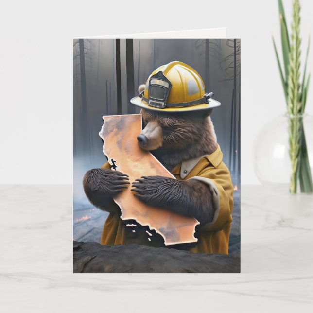 California Firefighter Bear for Tack Kort (Framsida)