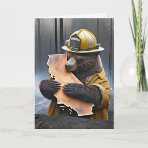 California Firefighter Bear for Tack Kort