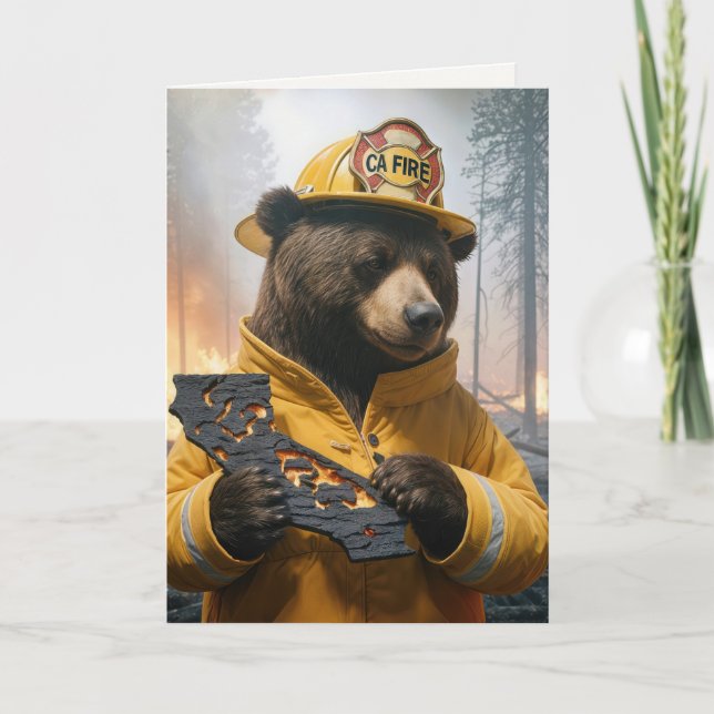 California Firefighter Bear Tack Kort (Framsida)