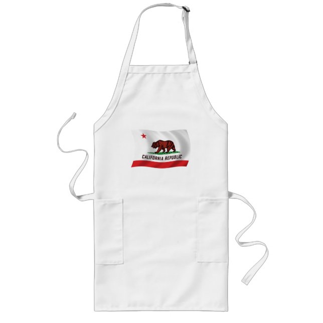 California Flagga Apron Långt Förkläde (Framsidan)