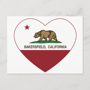 california flagga bakersfield hjärta vykort