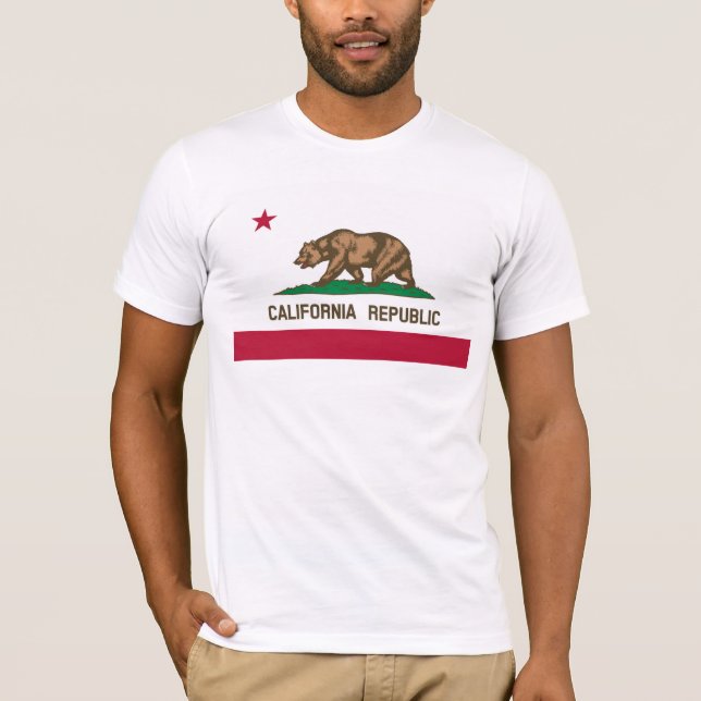 California Flagga Basic Bella Canvas T-Shirt (Framsida)