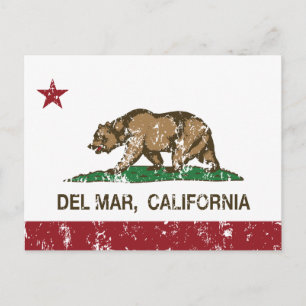 california flagga del mar i nöd vykort