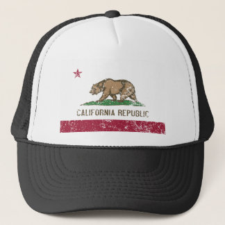 California Flagga Disted Truckerkeps