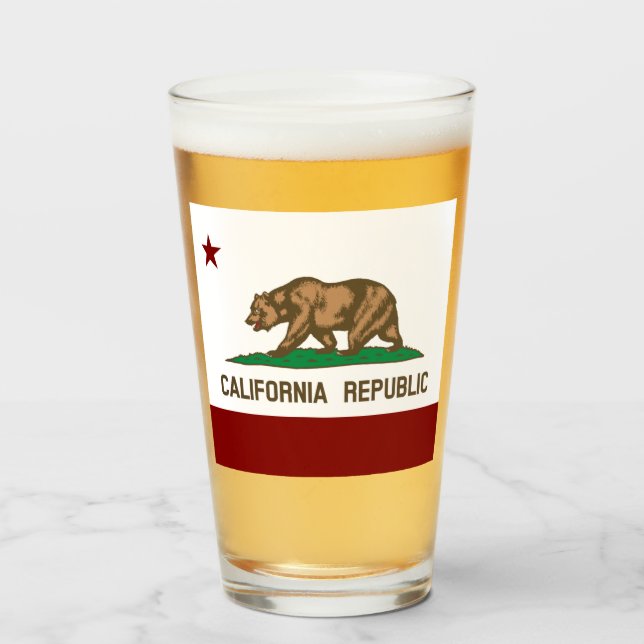California flagga glaskopp (Framsida fylld)