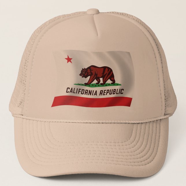 California Flagga Hat Truckerkeps (Framsida)